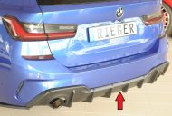 Takaspoileri BMW 3-srj G20/G21 vm.2019-, m-sport, ulostulot 1x vasen+oikea, Rieger