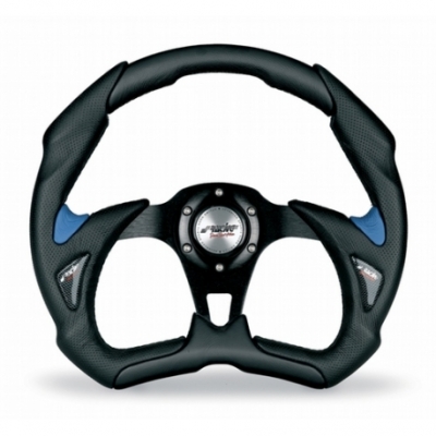 Sport ratti sininen 350mm, musta nahka, Simoni Racing