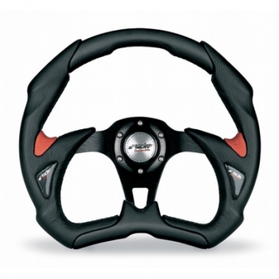 Sport ratti punainen 350mm, musta nahka, Simoni Racing