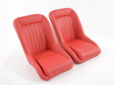 Retro sport istuimet (2kpl), punainen, FK-Automotive