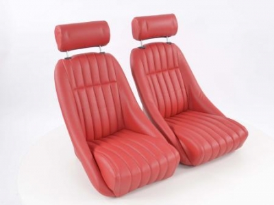 Retro sport istuimet (2kpl), punainen, FK-Automotive
