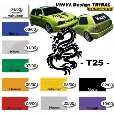 Cfc Tuning Tarra _Tribal 25, vihreä dragon  75x55cm Tarjous!!