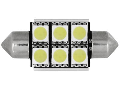LED Tuubipolttimo SMD-Line 36mm 6 SMD Led,white, Canbus (1-pari)