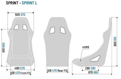 Kilpaistuin Sparco Sprint L-malli,väri musta, 6-piste läpiviennit! FIA-HYVÄKSYTTY