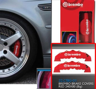 Brembo-look jarrusatulansuoja punainen, 270X80mm, sisäm.255x74mm