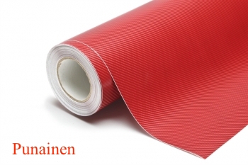 Muovikalvo hiilikuitu look punainen 4D 152cm x 200cm 