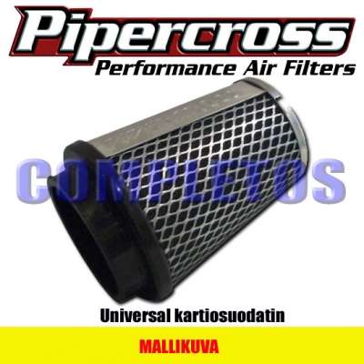 Pipercross kartiosuodatin 75mm kumikaulalla, 100x150mm