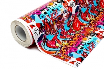 Muovikalvo graffitti "HipHop", kiiltävä 152cm x 50cm 